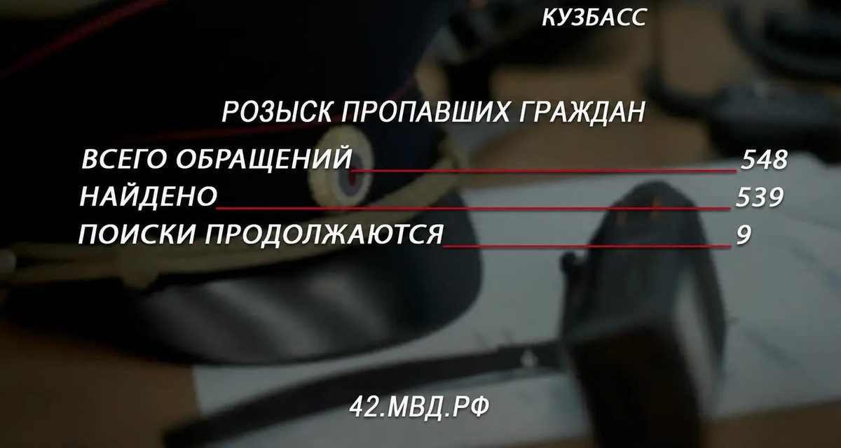 В августе в Кузбассе нашли 539 пропавших, поиски девяти человек продолжаются